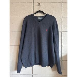 Vintage Men's Polo Ralph Lauren 100% Wool V-Neck Sweater size XL